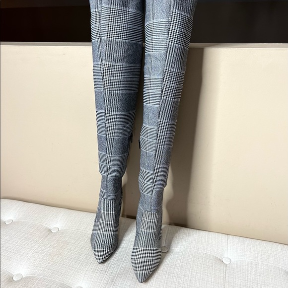 Beth Multi Plaid Pull on Stretch Tall Boots - Picture 12 of 13